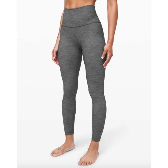 Lululemon Women's Align Pant II 25" Mini Herringbone Grey 6 Ankle Yoga Workout - Picture 1 of 8